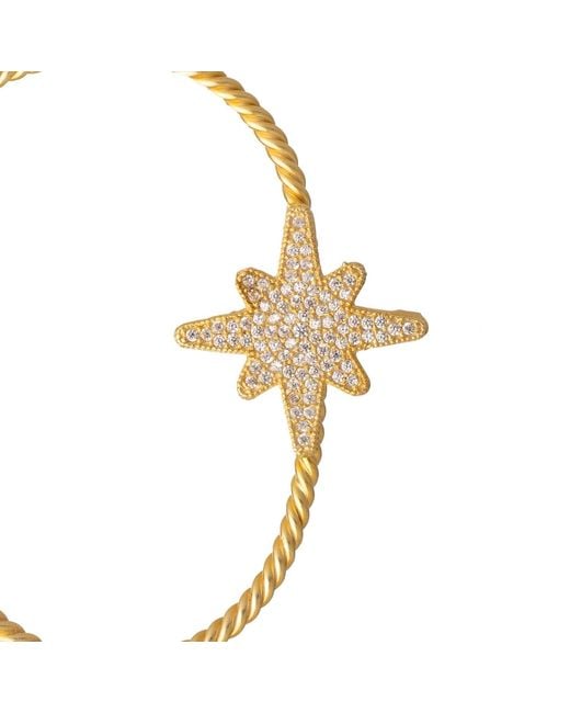 Ebru Jewelry Metallic North Star Sparkle Vermeil Unique Ear Cuff