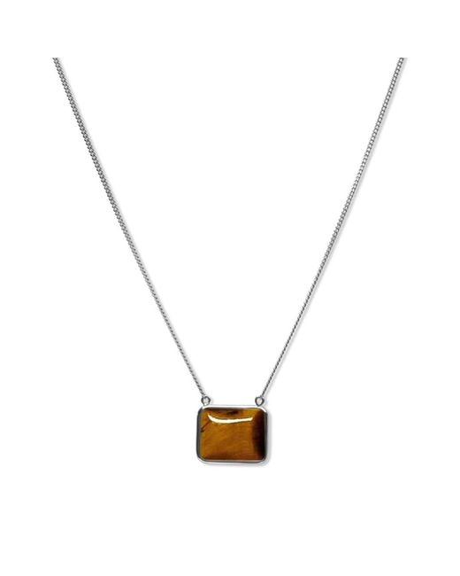 FV Jewellery Metallic La Stèle And Tiger's Eye Square Necklace