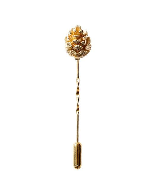Lee Renee Metallic Baby Pine Cone Tie Pin for men