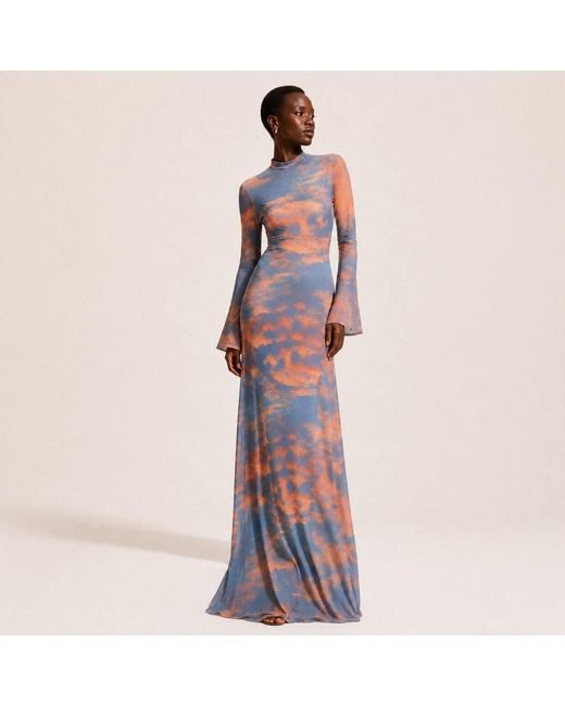 Chuks Collins Blue Sunset Mesh Gown