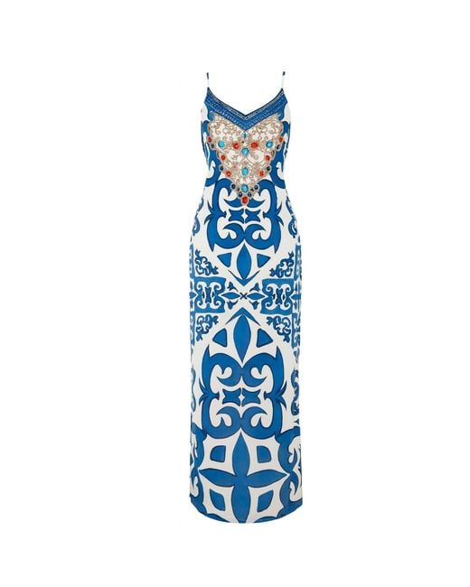 Ana Luisa Blue Santorini Inspired Slip Style Maxi Dress
