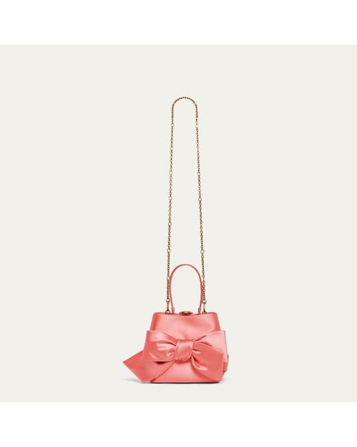 Lulu Guinness Pink Satin Bow Ruby Handbag