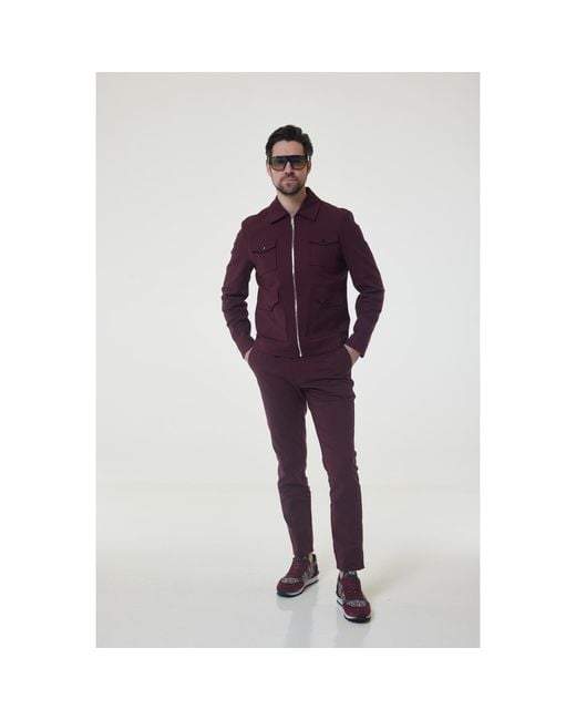 DAVID WEJ Red Ashford Trucker Set for men