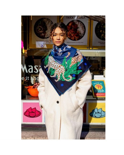 Jessie Zhao New York Green Double Sided Wool Silk Scarf Of Night Banquet