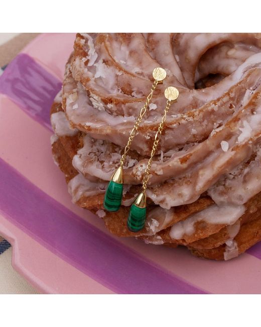 Coco & Kinney Green Malachite Dana Drop Earrings