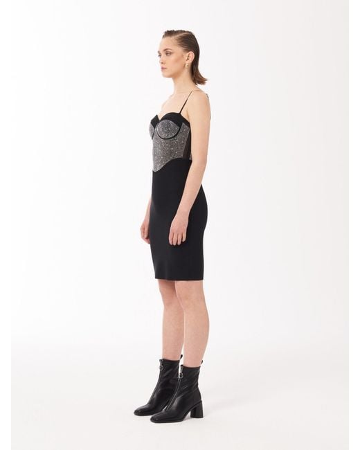 Sour Figs Black Embellished Bandage Mini Dress