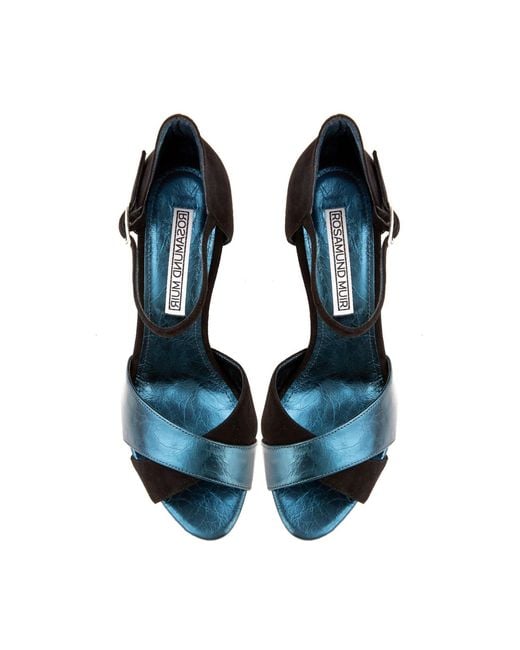 Rosamund Muir London Blue Aurora Suede & Metallic Heels