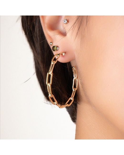 Gold & Honey Metallic Thin Link Hoops