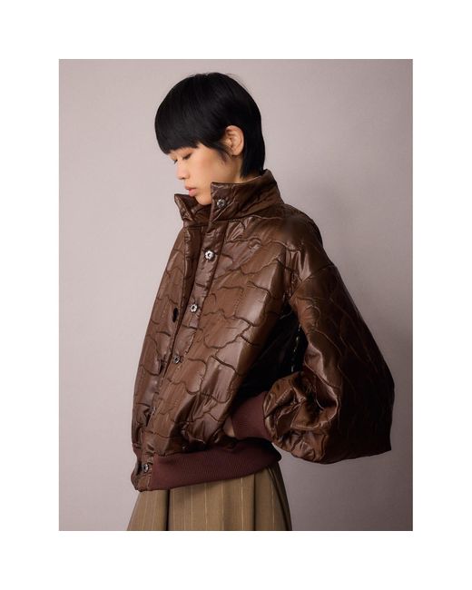 Amanda Thompson Couture Brown Ms K Bomber Jacket Chocolate
