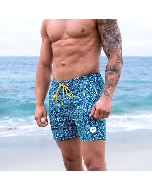 Live Kolibri Blue Abstract Swim Trunks for men