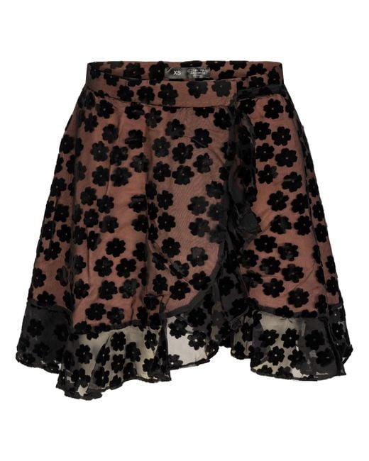 Introvertie VIENNA Black Neutrals Over It Viscose Wrap Skirt Mini