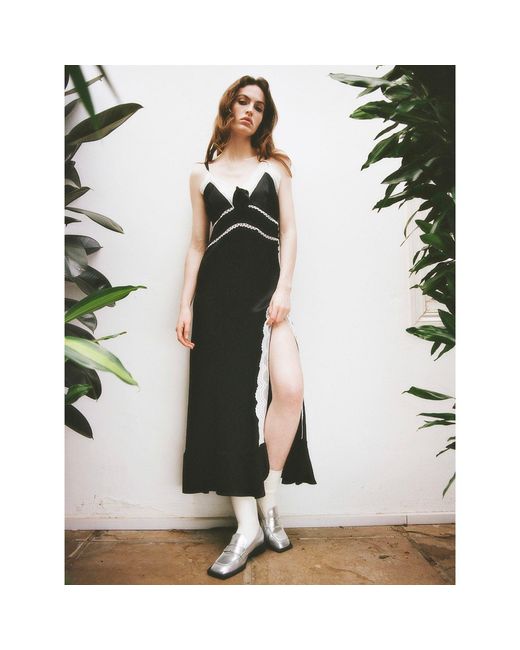 Lisa The Label Black Le Jardin Ruby Rose Slip Dress