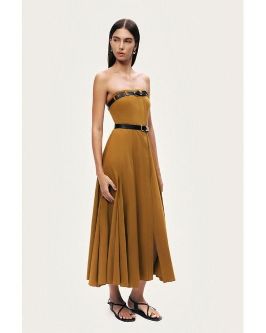 Nocturne Natural Strapless Double Belted Midi Dress
