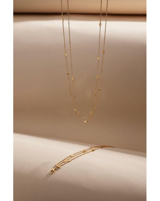Vanhi Metallic Simona Double Chain Stacking Necklace