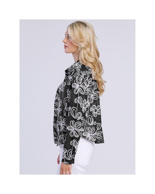 Freaky Nation Gray Flower Mesh Jacket