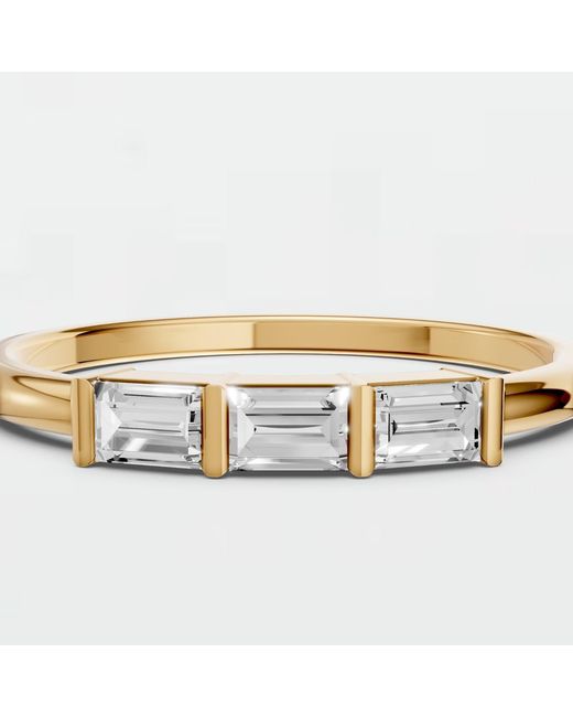 Aya Fine Jewelry Metallic 0.26 Cwt Baguette Cut Lab Diamond Ring