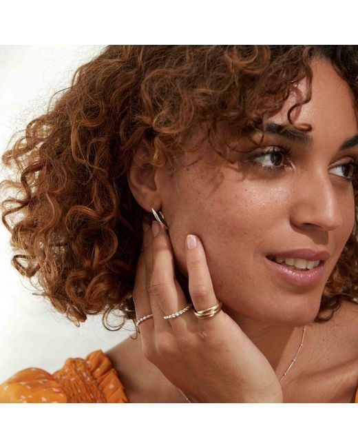 Auree Jewellery White Alhambra Sterling Silver Twisted Ring