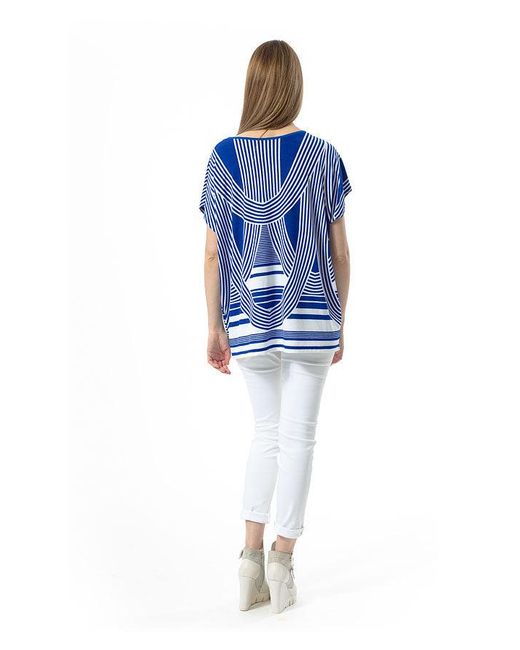 Conquista Blue Striped Jersey Top