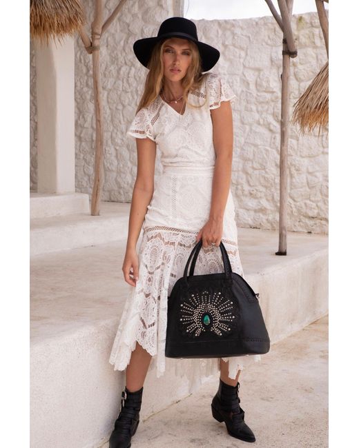 Jodi Lee Black Mini Queen Peacock Bag