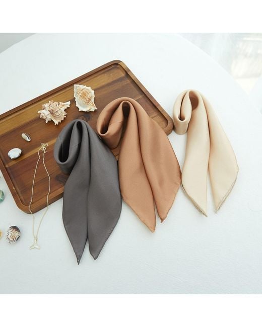 Soft Strokes Silk Brown Pure Silk Scarf Sand Beach Solid Colour Collection Sand Large