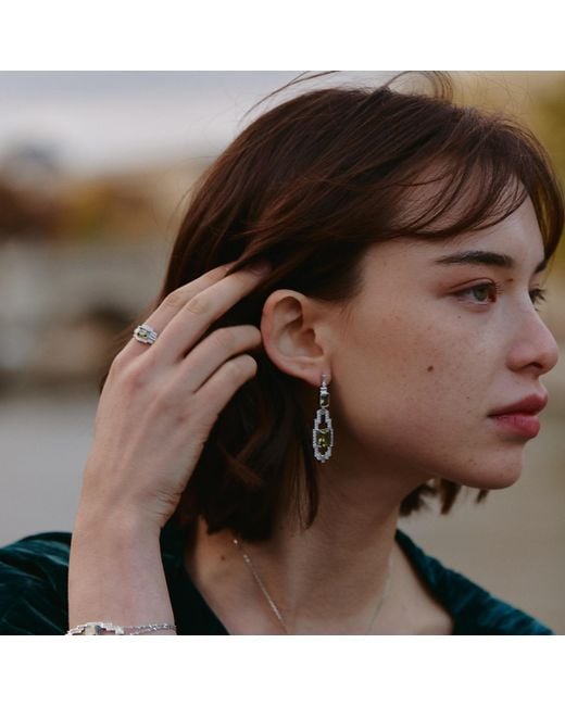 Retro Chic White Hope Corner Earrings