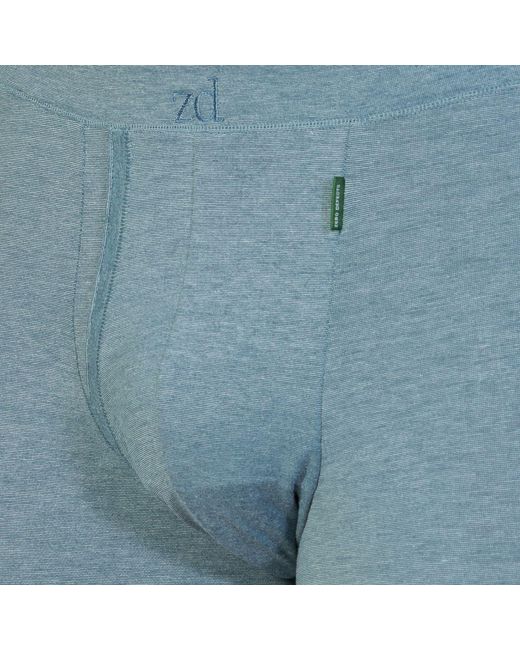 Zd - Zero Defects Blue Heracles Fly Front Boxer – Maximum Softness For Sensitive Skin for men