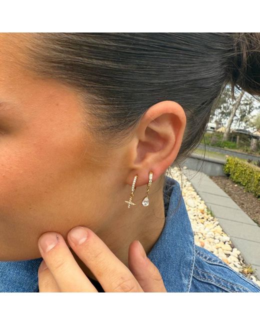 Evie Jewelry Metallic Striker Huggie Hoop Earrings