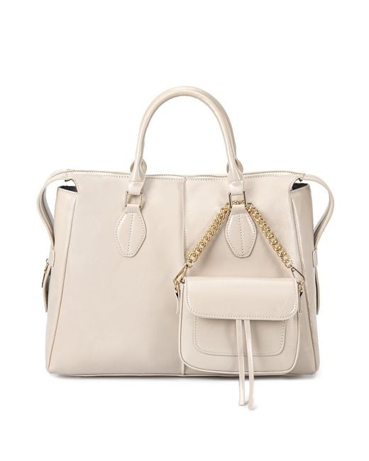 Mkf Collection - J'omor Natural Neutrals Yareli Tote Bag With Mini Bag- Two-Piece Set