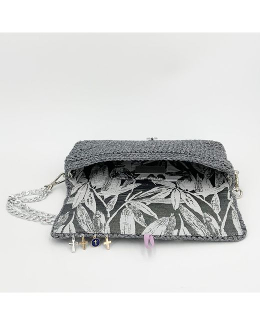 Hilo De Mar Gray Agarimo Hand Knitted Recycled Cotton Bag With Medals