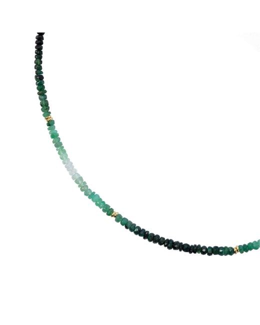Bombyx House Metallic Emerald Ombre Station Necklace
