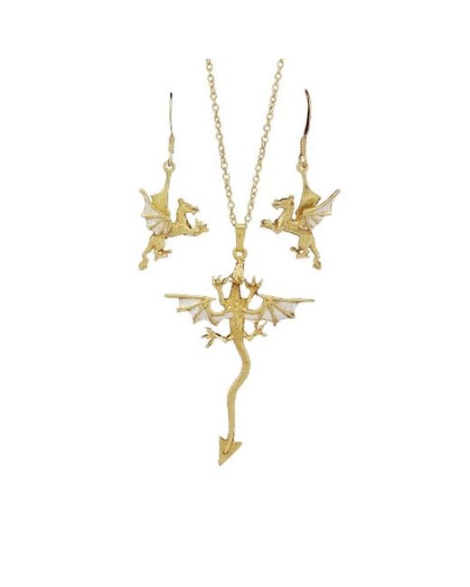 Simon Kemp Jewellers Metallic Vermeil Dragon Necklace And Earrings Set