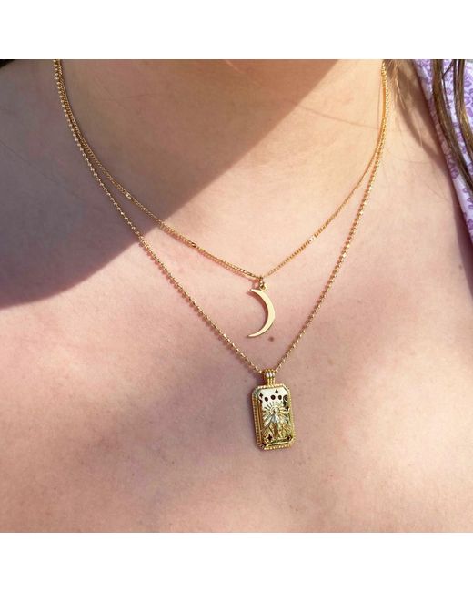 Glamrocks Jewelry Metallic Crescent Moon Necklace