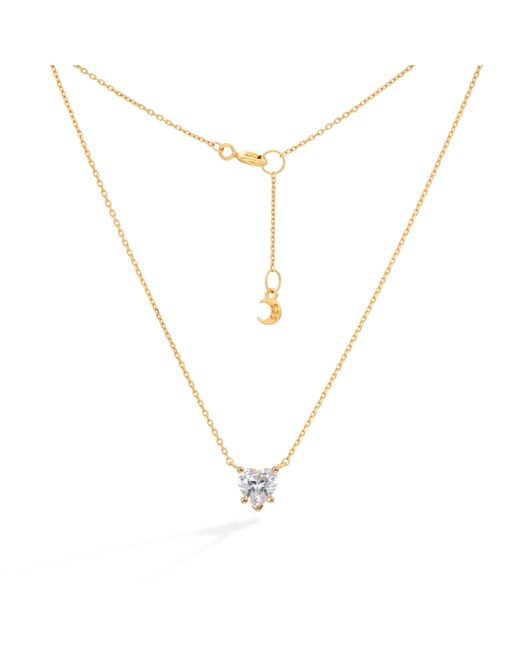 Shabella Nyc Metallic Crystal Heart Necklace