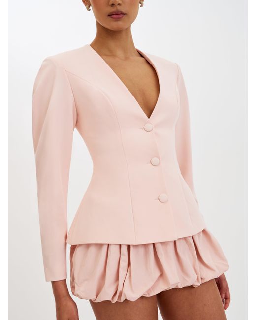 Miss Circle New York Gray Savannah Tulip Peplum Blazer
