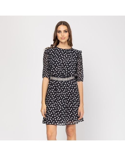 Niza Black Short Round Neck Dress