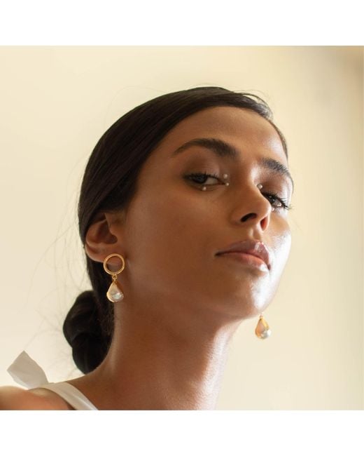 Dhwani Bansal Metallic Luludrop Earrings With Baroque Pearls