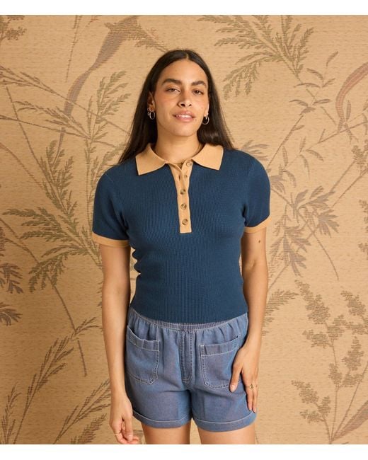 Known Supply Blue Collared Sweater Polo