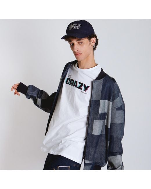 Win Out Blue Patchwork Denim Bomber for men