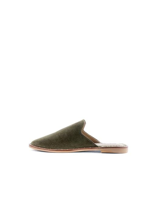 Rag & Co Green Lia Handcrafted Suede Mules