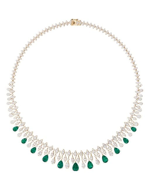 Latelita London Metallic Duchess Emerald Statement Necklace