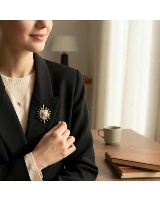 Ninemoo Metallic Solar Radiance Brooch-Pendant