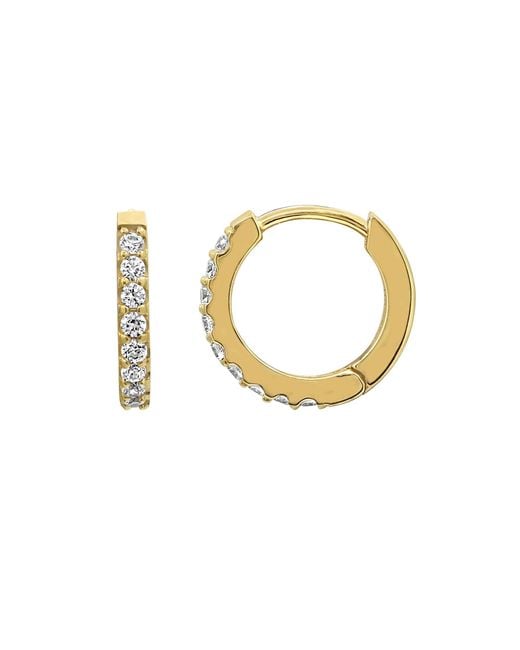 Diamonbliss Metallic Huggies Earrings With Swarovski, Half Carat, Plated
