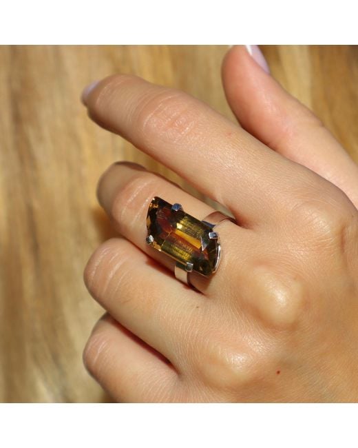 Mineralgems•Studio White Cognac Citrine Quartz Ring