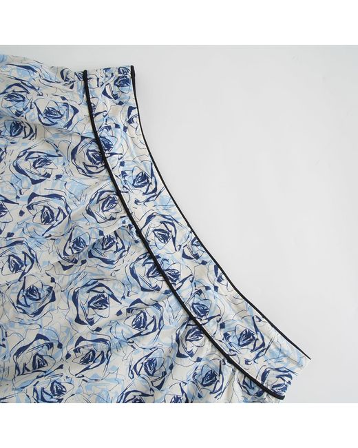 Smart and Joy Gray Floral-Print Cotton Midi Skirt