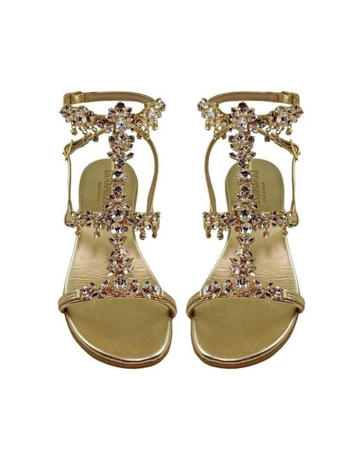 DAMAPREZIOSA Metallic Matilde Crystal-Embellished Vegan Jewel Sandal