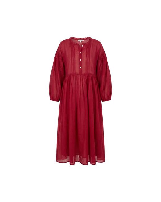 Adrift Clothing Red Coco Cotton Silk Dress