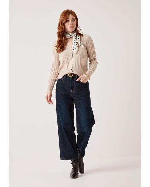 Loop Cashmere Natural Neutrals Cashmere Wide Rib Cardigan
