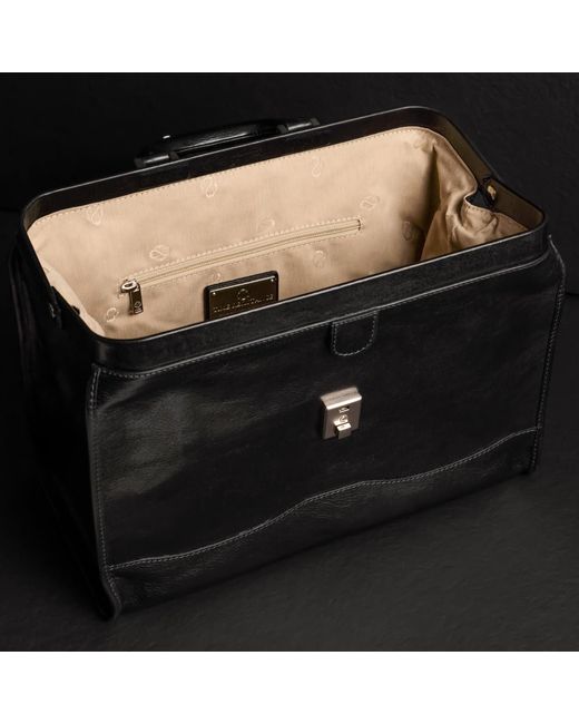 Time Resistance Black Small Leather Doctor Bag For