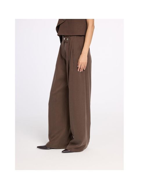 Mirimalist Brown Loose Maxi Pants