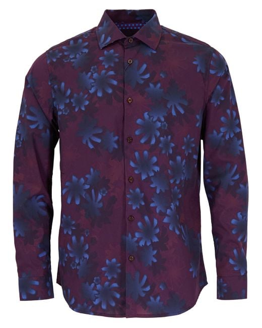 Lords of Harlech Blue Norman Ramble Floral Shirt for men